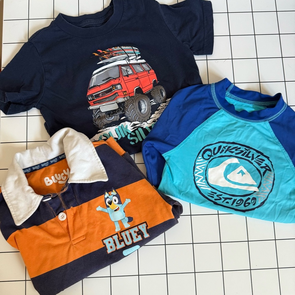 Quiksilver and Bluey Shirt Bundle